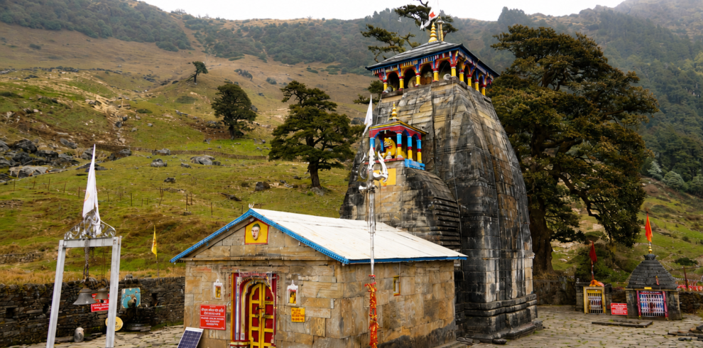 Ancient Madhyamaheshwar Temple in Himalayan Meadows