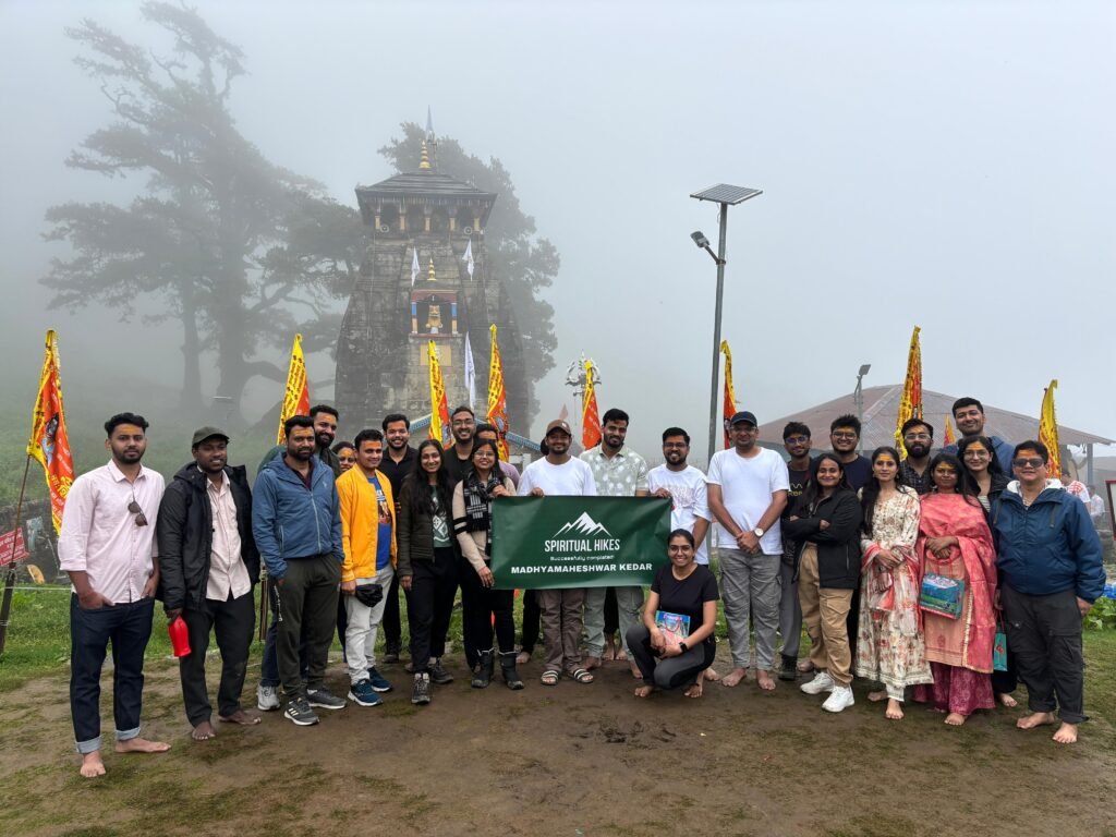 Spiritual Hikes group at Madhyamaheshwar Temple