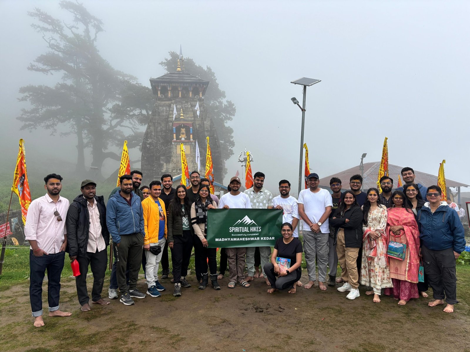 Spiritual Hikes group at Madhyamaheshwar Temple