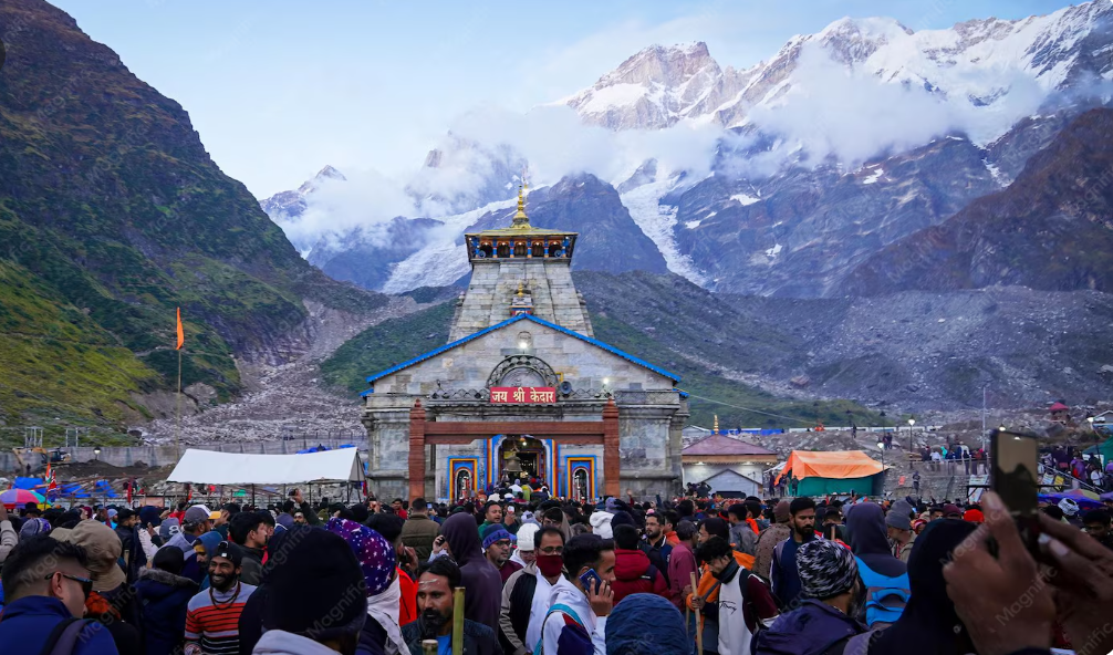 Kedarnath Temple pilgrimage in Himalayan mountains