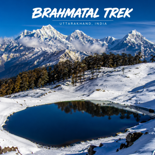 Brahmatal winter trek alpine lake scenery