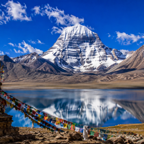 Mount Kailash Reflection At Mansarovar