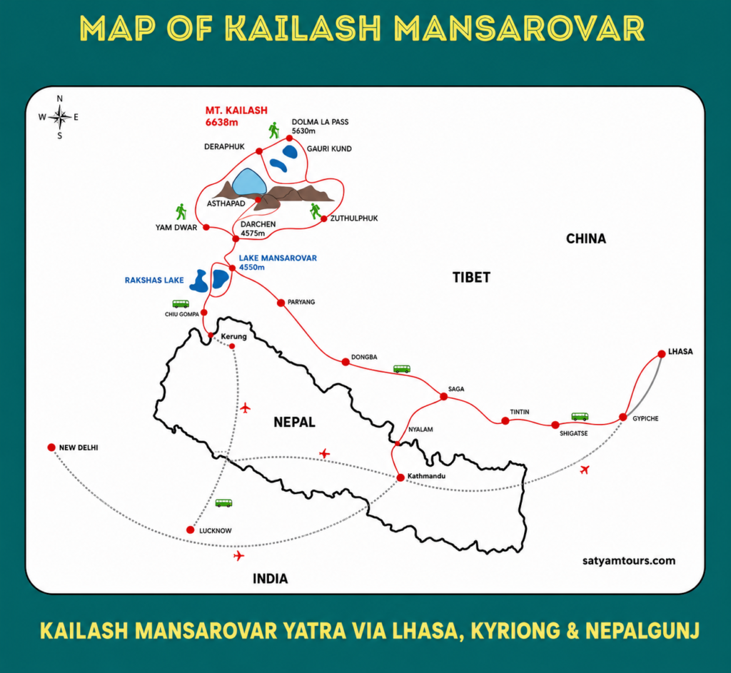 Kailash Mansarovar Yatra Route Map Guide