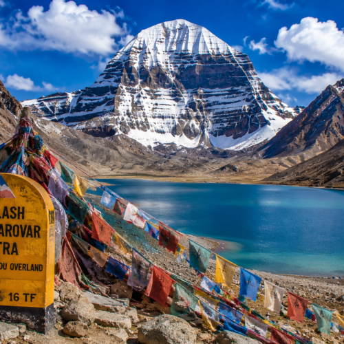 Majestic Mount Kailash Under Blue Skies