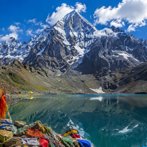 Sacred Manimahesh Kailash Lake Himalayan Peak Reflection