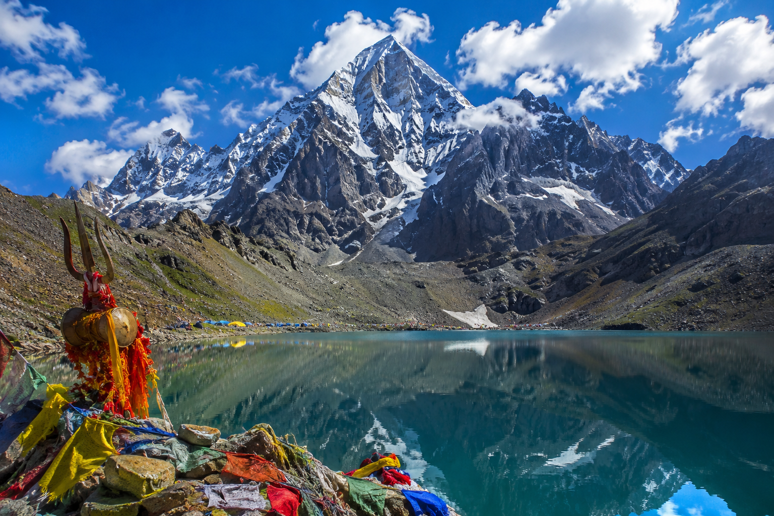 Sacred Manimahesh Kailash Lake Himalayan Peak Reflection