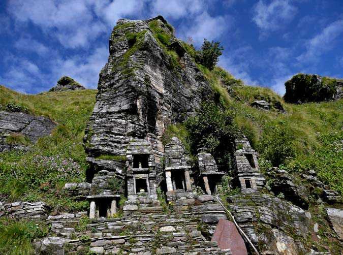 Devotees visiting ancient Rudranath Shiva Temple
