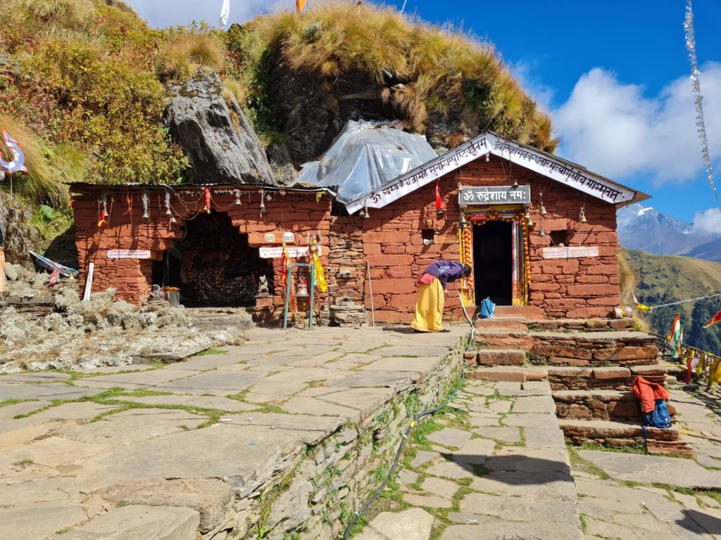 Rudranath Temple amidst majestic Himalayan mountains